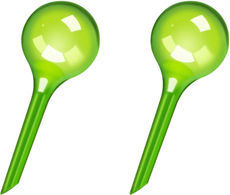 WHTCHSU 2 Pack Small Self-Plant Watering Globes – Automatic Plant Waterer Bulbs, Plant Watering System for Indoor and Outdoor Potted Houseplants, Plant Watering Devices (Green, Small Size) - Image 1